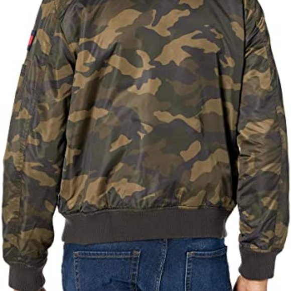 Tommy Hilfiger Camo Military Bomber Jacket 2XL - Picture 3 of 12